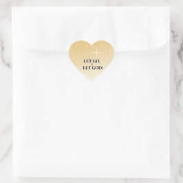 Pegatina En Forma De Corazón Celestial Let Go Let God Cross Blessing