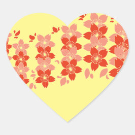 Pegatina En Forma De Corazón Cerezo Blossom Rosa Rojo