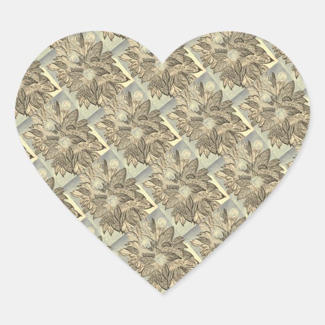 Pegatina En Forma De Corazón Cesta plateada sin mango (Anverso)