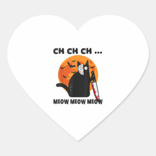 Pegatina En Forma De Corazón Ch Ch Ch Meow Meow Meow Funny Cat