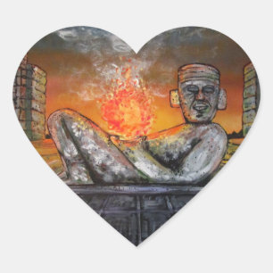 Pegatina En Forma De Corazón Chacmool
