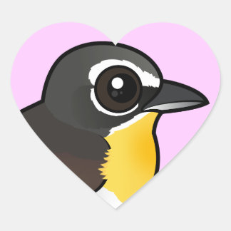 Pegatina En Forma De Corazón Charla Birdorable con pecho amarillo