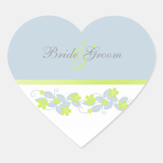 Pegatina En Forma De Corazón Chartreuse Flowers Wedding Stickers
