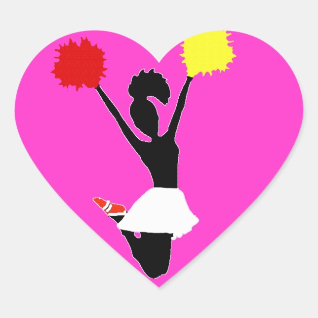 Pegatina En Forma De Corazón Cheerhead Silhouette (Anverso)