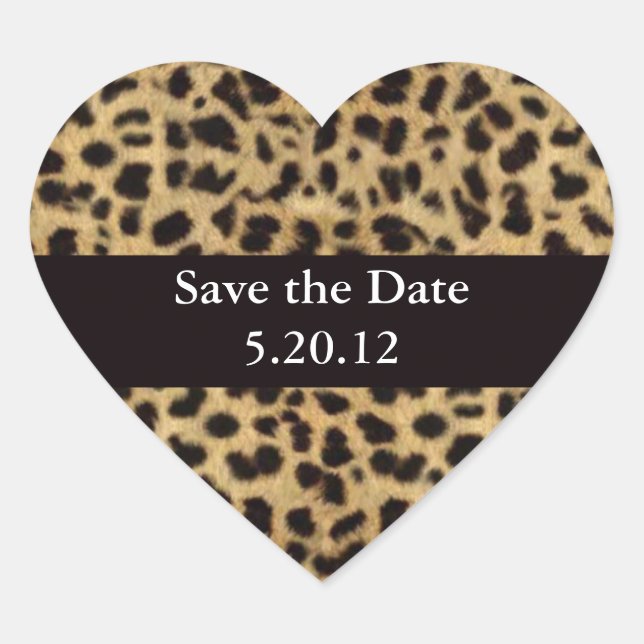 Pegatina En Forma De Corazón Cheetah (Anverso)