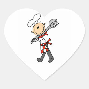 Pegatina En Forma De Corazón Chef Con Pinzas Para Ensalada