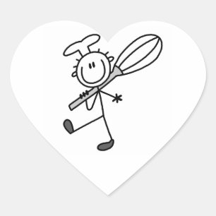 Pegatina En Forma De Corazón Chef de Palitos con Batidor
