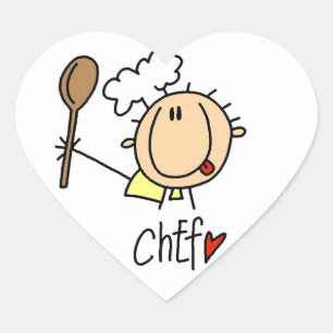 Pegatina En Forma De Corazón Chef masculino