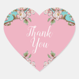 Pegatina En Forma De Corazón Cherry Blossom Baby Shower