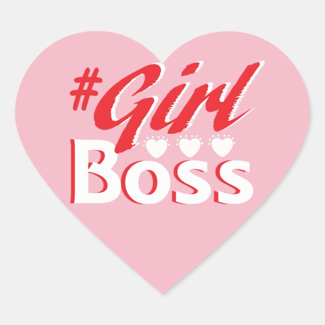 Pegatina En Forma De Corazón Chica Boss (Anverso)