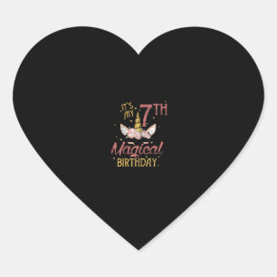 Pegatina En Forma De Corazón chica de cumpleaños de 7 años de edad regalo Unico