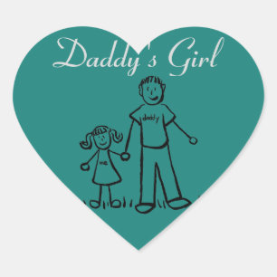 Pegatina En Forma De Corazón Chica de papá, Personalizado, Pegatina de calcoma
