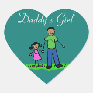 Pegatina En Forma De Corazón Chica de papá Personalizado Pegatina de declarac