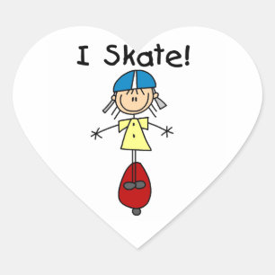 Pegatina En Forma De Corazón Chica de Skateboarding