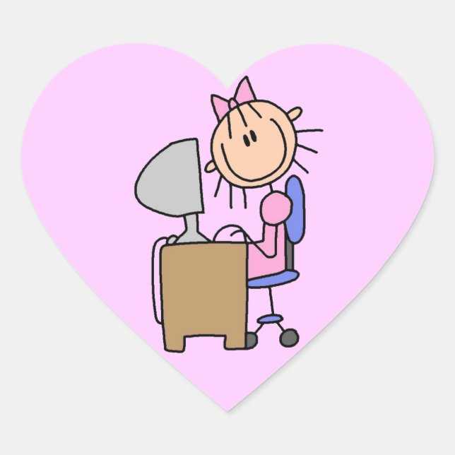 Pegatina En Forma De Corazón Chica en computadora (Anverso)
