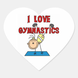 Pegatina En Forma De Corazón Chica I Love Gymnastics