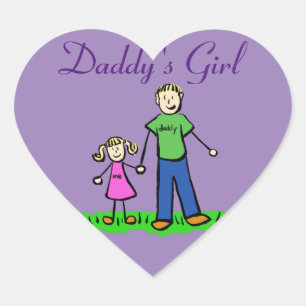 Pegatina En Forma De Corazón Chica Personalizado de papá Pegatina de la declar