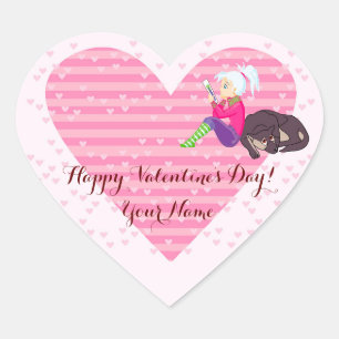 Pegatina En Forma De Corazón Chica Ser enamorado
