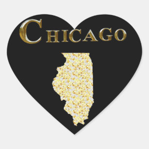 PEGATINA EN FORMA DE CORAZÓN CHICAGO
