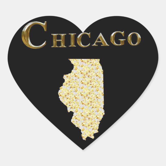 PEGATINA EN FORMA DE CORAZÓN CHICAGO (Anverso)
