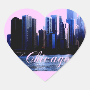 Pegatina En Forma De Corazón Chicago Illinois