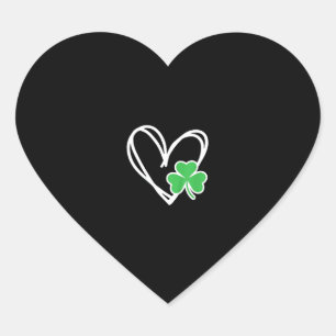 Pegatina En Forma De Corazón Chicas Día de San Patrón Niño Irlandés Shamrock