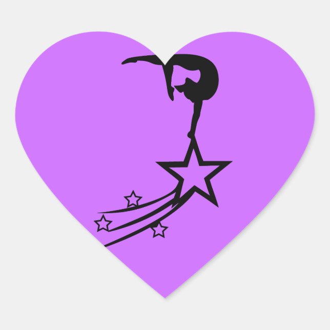 Pegatina En Forma De Corazón Chicas personalizados Pegatinas de gimnasia (Anverso)