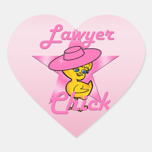Pegatina En Forma De Corazón Chick de abogado #8 (Anverso)