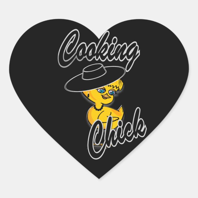 Pegatina En Forma De Corazón Chick de cocina #4 (Anverso)