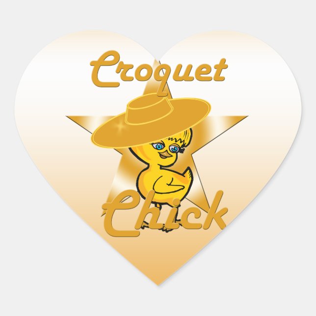 Pegatina En Forma De Corazón Chick de croquet #10 (Anverso)