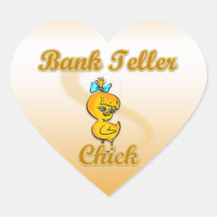 Pegatina En Forma De Corazón Chick del cajero bancario