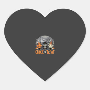 Pegatina En Forma De Corazón Chick or Treat Diseño de cementerio de Halloween l