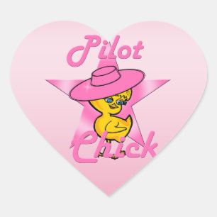 Pegatina En Forma De Corazón Chick piloto #8