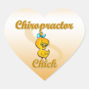 Pegatina En Forma De Corazón Chick quiropráctico