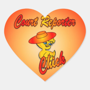 Pegatina En Forma De Corazón Chick reportero del tribunal #5