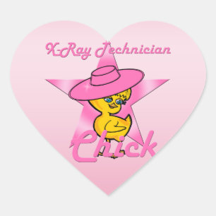 Pegatina En Forma De Corazón Chick técnico de rayos X #8