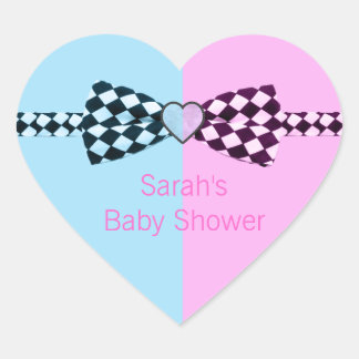 Pegatina En Forma De Corazón Chico Azul O Chica Rosa Baby Shower