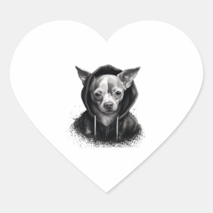Pegatina En Forma De Corazón Chihuahua Guay Perro rap Hip-Hop Gangster