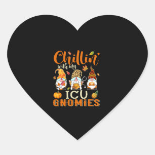Pegatina En Forma De Corazón Chillin con mi enfermera Gnomies Gnome Thanksgivi