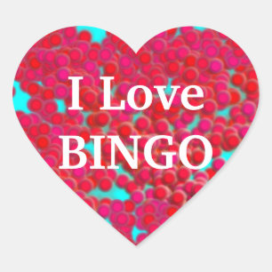 Pegatina En Forma De Corazón Chips de Bingo en Pegatinas en forma de corazón