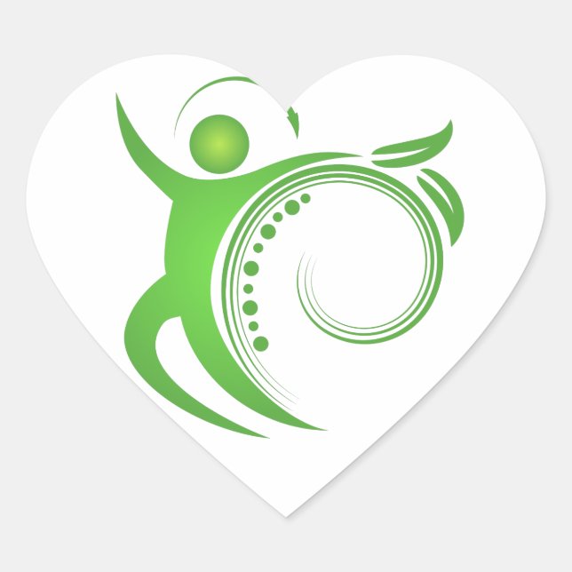 Pegatina En Forma De Corazón Chiropráctico Sano Spine Man (Anverso)
