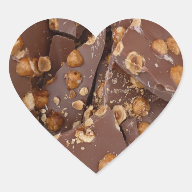 Pegatina En Forma De Corazón chocolate de avellana (Anverso)