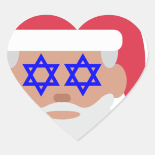 Pegatina En Forma De Corazón christmukkah santa claus emoji
