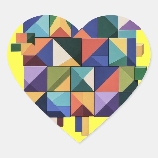 Pegatina En Forma De Corazón Chromatic Structure (Anverso)