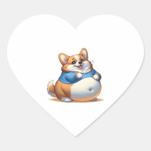 Pegatina En Forma De Corazón Chubby Corgi Hoodie - Acogedor Ropa de Perro
