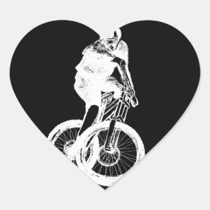 Pegatina En Forma De Corazón CicLISTA BMX MTB de Mountain Biker