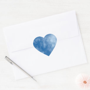 Pegatina En Forma De Corazón Cielo azul con fotografía de la naturaleza de las