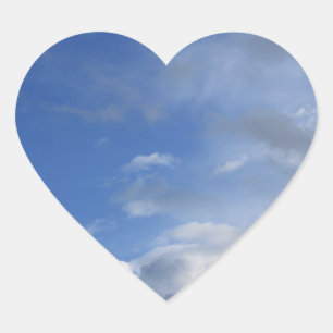 Pegatina En Forma De Corazón Cielo azul y nubes