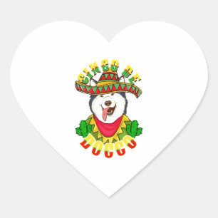 Pegatina En Forma De Corazón Cinco De Doggo Gracioso Perro Alaskan Malamute Por