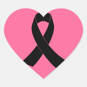 Pegatina En Forma De Corazón Cinta de Conciencia Negra de Recuerdo y Luto